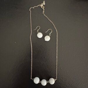 Blue Lace Agate Necklace and matching earrings